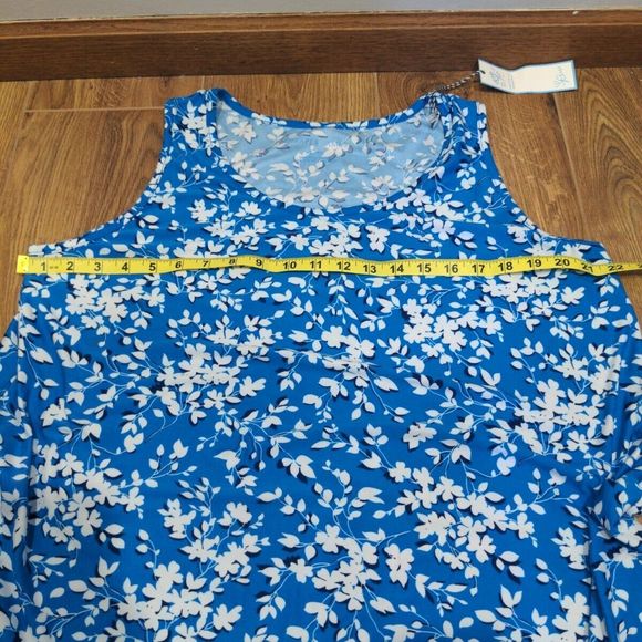 NWT Draper James Womens Ditsy Floral Sleep Dress Size L/XL Blue Sleeveless - Picture 9 of 10